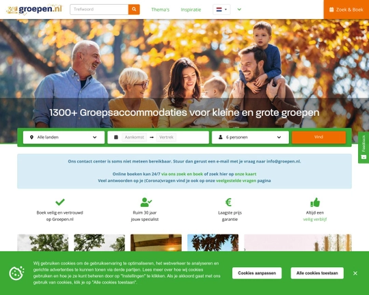 Groepen - Ideale vakantiebestemmingen voor grotere groepen Logo